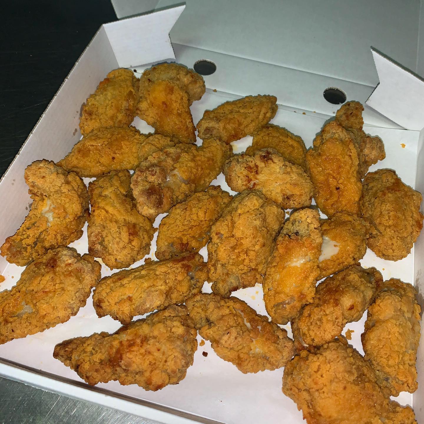 Portion of BBQ chicken wings